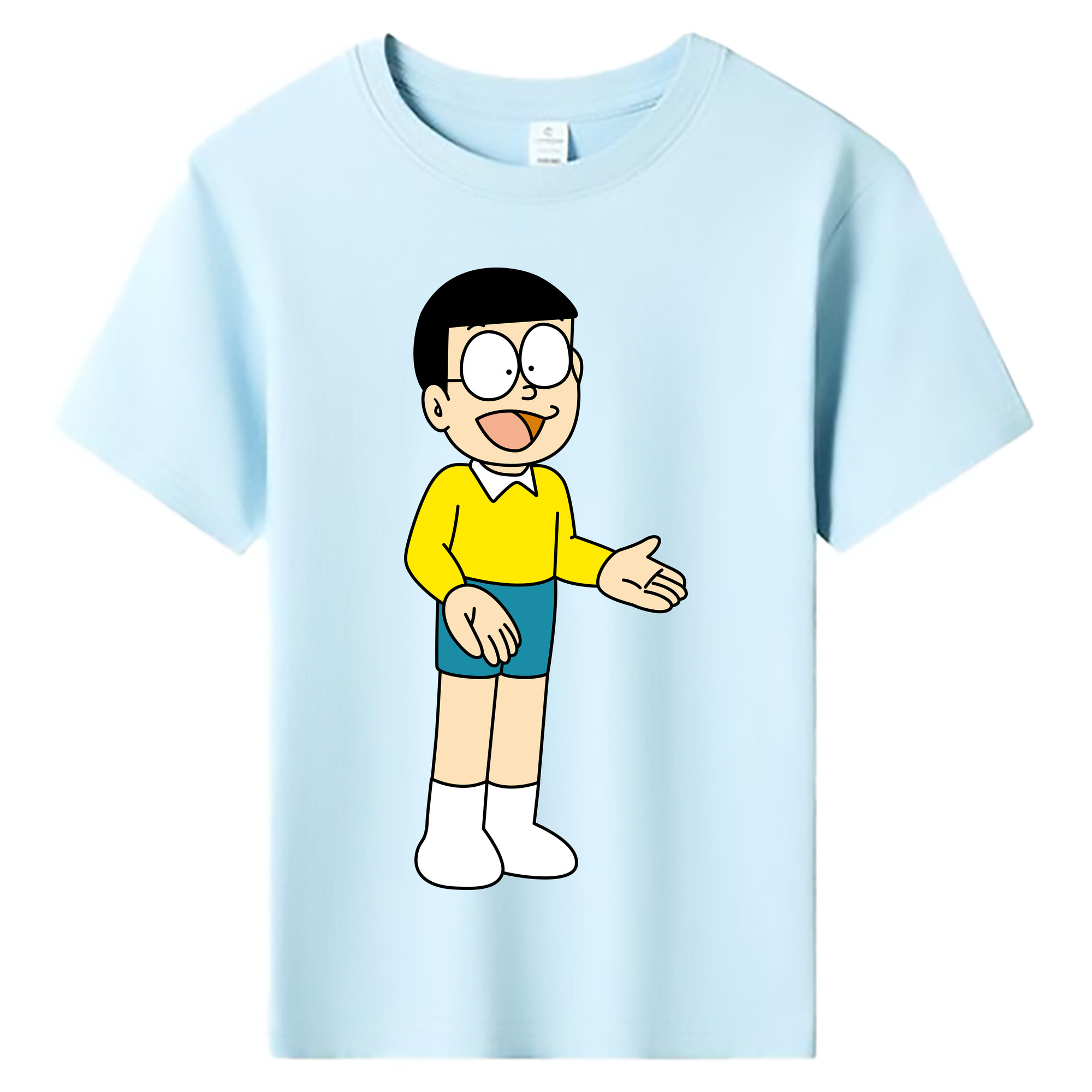 （画像用） ドラえもん 野比 のび太 Doraemon Nobita Nobi 綿100％キッズTシャツ（フロントプリント）